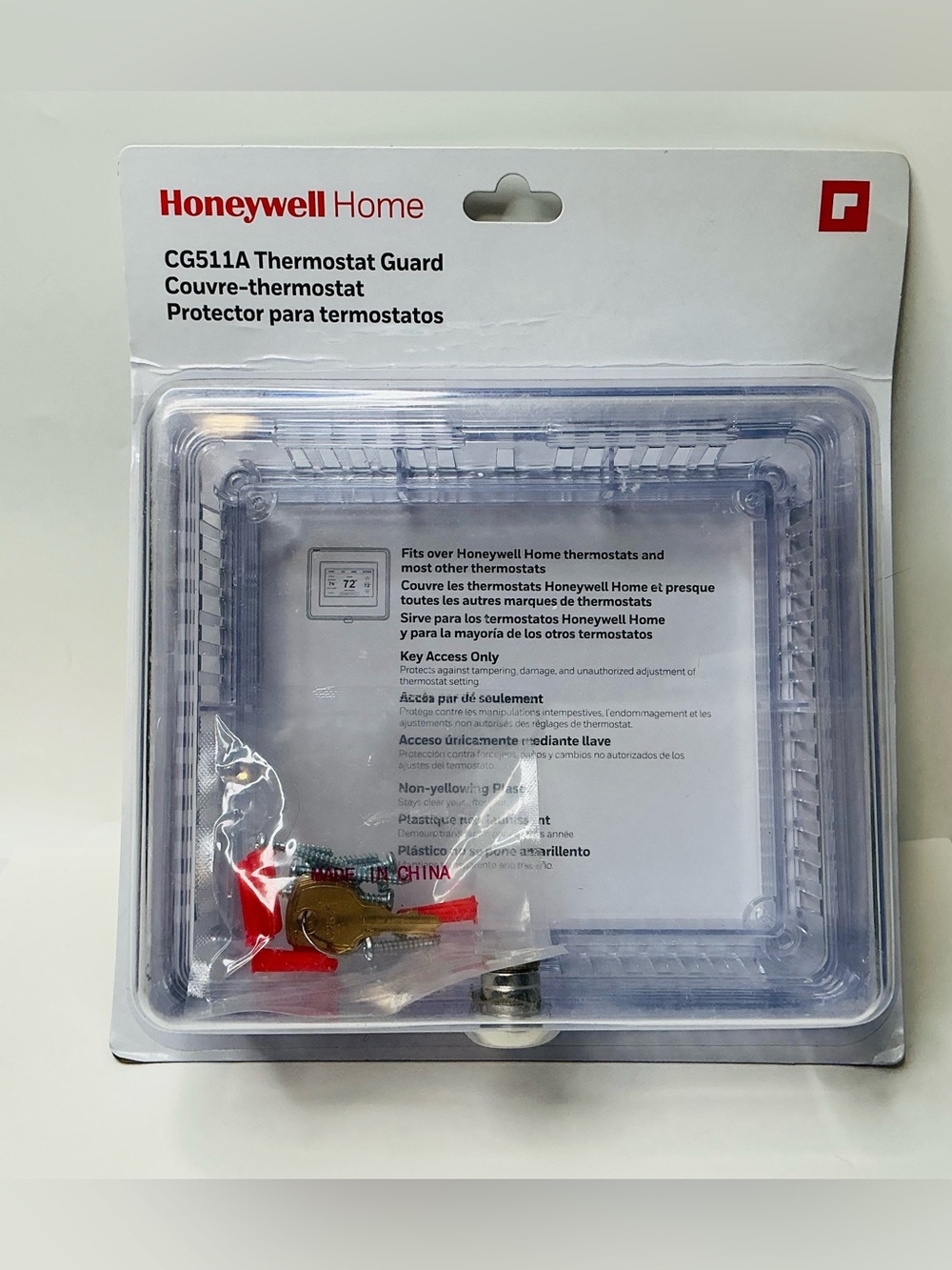 Honeywell CG511A Clear Plastic Locking Thermostat Guard - Picture 2 of 6